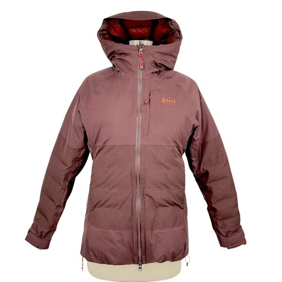REI Stormhenge 850 Down Jacket Size XS Dark Red Full Zip Hooded Winter - Picture 1 of 14